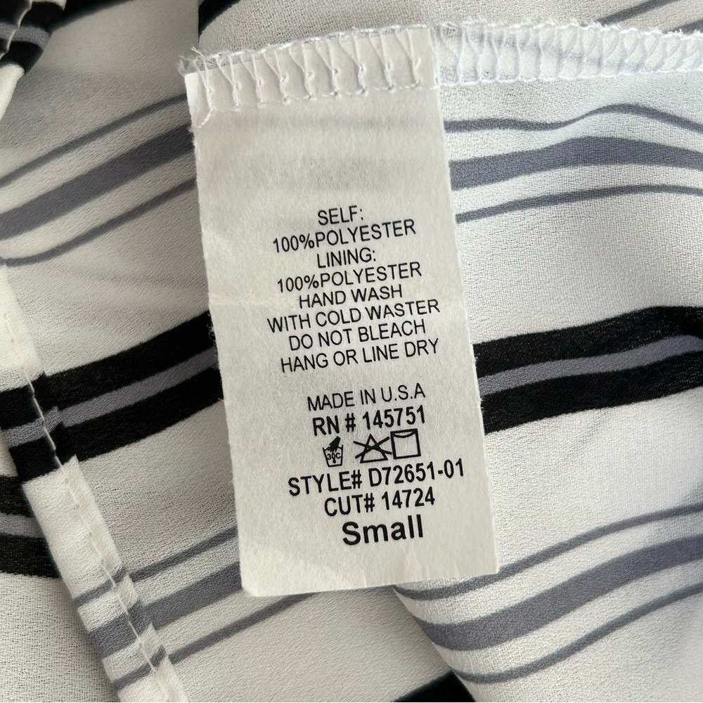 ALTAR'D STATE New Black White Stripe MAXI DRESS S Off Shoulder Smocked  preppy - Picture 15 of 15